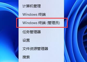 右键单击开始菜单，这次打开“Windows终端（管理员）”