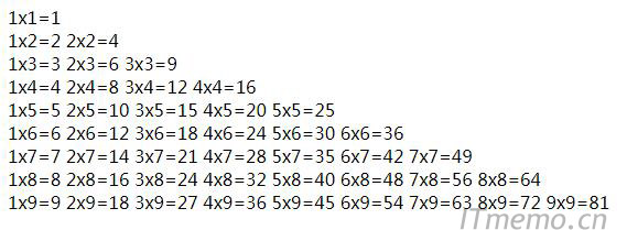 js 99乘法表代码 JavaScript输出九九乘法表详解
